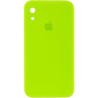 Custodia Silicone Case Square Full Camera Protective (AA) per Apple iPhone XR (6.1) - Verde chiaro / Neon Green
