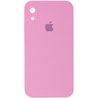 Чохол Silicone Case Square Full Camera Protective (AA) для Apple iPhone XR (6.1) - Рожевий / Light pink