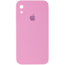 Чехол Silicone Case Square Full Camera Protective (AA) для Apple iPhone XR (6.1) - Розовый / Light pink