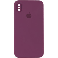 Чехол Silicone Case Square Full Camera Protective (AA) для Apple iPhone XS Max (6.5) - Бордовый / Maroon