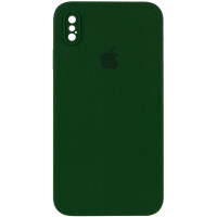 Чехол Silicone Case Square Full Camera Protective (AA) для Apple iPhone XS Max (6.5) - Зеленый / Army green