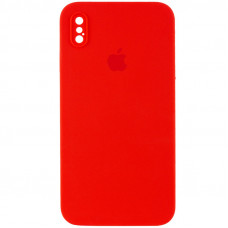 Чохол Silicone Case Square Full Camera Protective (AA) для Apple iPhone XS Max (6.5) - Червоний / Red