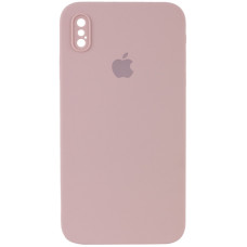 Чохол Silicone Case Square Full Camera Protective (AA) для Apple iPhone XS Max (6.5) - Рожевий / Pink Sand