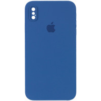 Чехол Silicone Case Square Full Camera Protective (AA) для Apple iPhone XS Max (6.5) - Синий / Navy blue