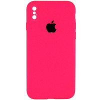 Чехол Silicone Case Square Full Camera Protective (AA) для Apple iPhone XS Max (6.5) - Розовый / Barbie pink