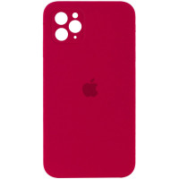 Чехол Silicone Case Square Full Camera Protective (AA) для Apple iPhone 11 Pro (5.8) - Красный / Rose Red