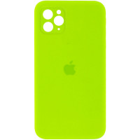 Чехол Silicone Case Square Full Camera Protective (AA) для Apple iPhone 11 Pro (5.8) - Салатовый / Neon green