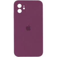 Чехол Silicone Case Square Full Camera Protective (AA) для Apple iPhone 11 (6.1) - Бордовый / Maroon