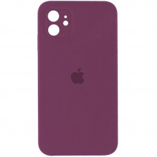 Чехол Silicone Case Square Full Camera Protective (AA) для Apple iPhone 11 (6.1) - Бордовый / Maroon