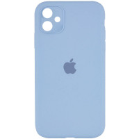 Чехол Silicone Case Square Full Camera Protective (AA) для Apple iPhone 11 (6.1) - Голубой / Lilac Blue