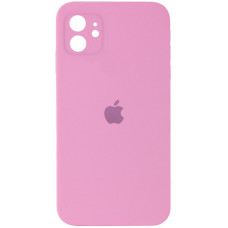 Чохол Silicone Case Square Full Camera Protective (AA) для Apple iPhone 11 (6.1) - Рожевий / Light pink