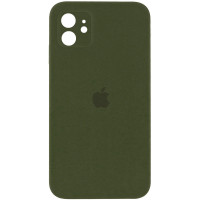 Чехол Silicone Case Square Full Camera Protective (AA) для Apple iPhone 11 (6.1) - Зеленый / Dark Olive