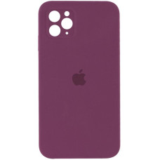 Чехол Silicone Case Square Full Camera Protective (AA) для Apple iPhone 11 Pro Max (6.5) - Бордовый / Maroon