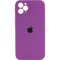 Чехол Silicone Case Square Full Camera Protective (AA) для Apple iPhone 11 Pro Max (6.5) - Фиолетовый / Grape