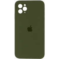 Чехол Silicone Case Square Full Camera Protective (AA) для Apple iPhone 11 Pro Max (6.5) - Зеленый / Dark Olive