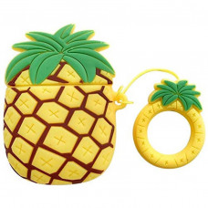 Силиконовый футляр Smile Fruits series для наушников AirPods 1/2 + кольцо - Pineapple