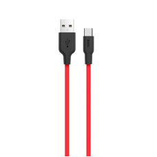 Дата кабель Hoco X21 Silicone Type-C Cable (1m) - Чорний / Червоний