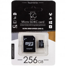 Карта памяти T&G microSDXC (UHS-3) 256 GB class 10 (с адаптером) - Черный