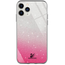 TPU+Glass чехол Swarovski для Apple iPhone 11 Pro (5.8) - Малиновый