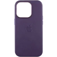 Кожаный чехол Leather Case (AAA) with MagSafe and Animation для Apple iPhone 14 Pro Max (6.7) - Deep Violet