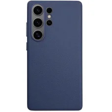 Кожаный чехол Leather Case (AAA) для Samsung Galaxy S25 Ultra - Dark Blue