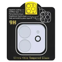 Захисне скло на камеру Full Block (тех.пак) для Apple iPhone 11 (6.1) - Прозорий