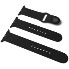 Силиконовый ремешок для Apple Watch Sport Band 42(ser.1-3)/44/45/46/49mm (S/M & M/L) 3pcs - Черный / Black