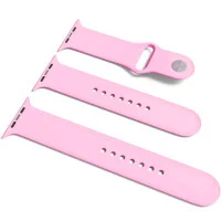 Силиконовый ремешок для Apple Watch Sport Band 38/40/41/42mm(ser.10) (S/M & M/L) 3pcs - Розовый / Light pink