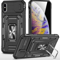 Ударостійкий чохол Camshield Army Ring для Apple iPhone XS Max (6.5) - Чорний / Black