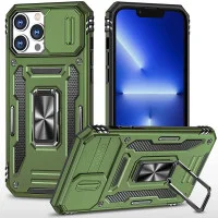 Ударопрочный чехол Camshield Army Ring для Apple iPhone 12 Pro / 12 (6.1) - Оливковый / Army Green