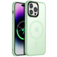 TPU+PC чохол Metal Buttons with MagSafe Colorful для Apple iPhone 13 Pro (6.1) - М'ятний / Matcha Green