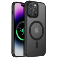 TPU+PC чохол Metal Buttons with MagSafe Colorful для Apple iPhone 14 Pro (6.1) - Чорний / Black