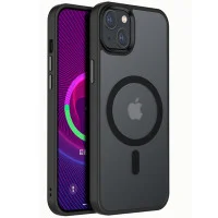 TPU+PC чехол Metal Buttons with MagSafe Colorful для Apple iPhone 14 (6.1) - Черный / Black