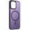 TPU+PC чохол Metal Buttons with MagSafe Colorful для Apple iPhone 15 (6.1) - Темно-фіолетовий / Dark Purple