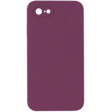 Silicone Case Square Full Camera Protective (AA) NOLOGO для Apple iPhone 7 / 8 / SE (2020) (4.7) - Бордовий / Maroon
