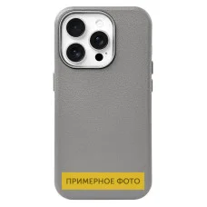 Кожаный чехол Leather Case Metal Buttons для Xiaomi Redmi 14C / Poco C75 - Titanium Gray