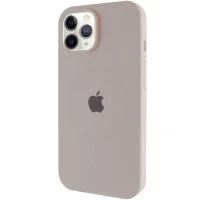 Чехол Silicone Case Full Protective (AA) with MagSafe для Apple iPhone 12 Pro / 12 (6.1) - Серый / Light Grey