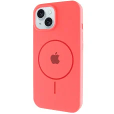 Чохол Silicone Case Full Protective (AA) with MagSafe для Apple iPhone 13 (6.1) - Кавуновий / Watermelon red