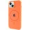 Чохол Silicone Case Full Protective (AA) with MagSafe для Apple iPhone 14 (6.1) - Помаранчевий / Papaya