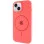 Чохол Silicone Case Full Protective (AA) with MagSafe для Apple iPhone 15 (6.1) - Кавуновий / Watermelon red