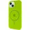 Чохол Silicone Case Full Protective (AA) with MagSafe для Apple iPhone 15 (6.1) - Салатовий / Neon green