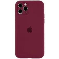 Чехол Silicone Case Full Camera Protective (AA) для Apple iPhone 12 Pro Max (6.7) - Бордовый / Plum
