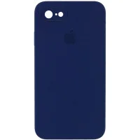 Чохол Silicone Case Square Full Camera Protective (AA) для Apple iPhone 7/8/SE (2020) (4.7) - Темно-синій / Midnight blue