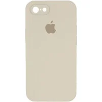 Чохол Silicone Case Square Full Camera Protective (AA) для Apple iPhone 7 / 8 / SE (2020) (4.7) - Бежевий / Antique White