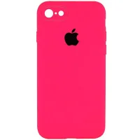 Чохол Silicone Case Square Full Camera Protective (AA) для Apple iPhone 7/8/SE (2020) (4.7) - Рожевий / Barbie pink