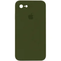 Чохол Silicone Case Square Full Camera Protective (AA) для Apple iPhone 7/8/SE (2020) (4.7) - Зелений / Dark Olive