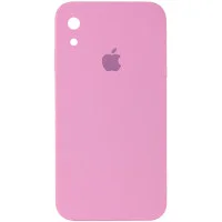 Чохол Silicone Case Square Full Camera Protective (AA) для Apple iPhone XR (6.1) - Рожевий / Light pink